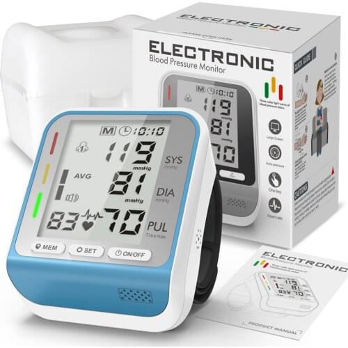 Heart Rate Pulse Portable Tonometer BP English or No Voice Cuff Wrist Sphygmomanometer Blood Presure Meter Monitor