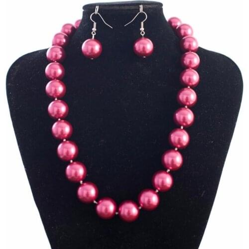 Discount!!DIY fashion12mm Rose Sea Shell Pearl Necklace Earrings 18 " beads jewelry making AAA+++ about33pcs/strands