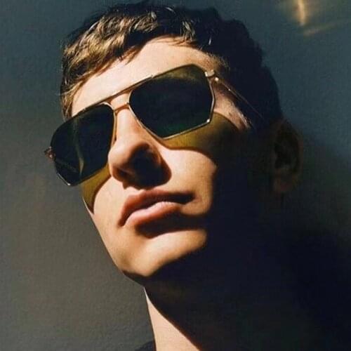 Square metal frame sunglasses for men fashion style grey lens women sunglasses