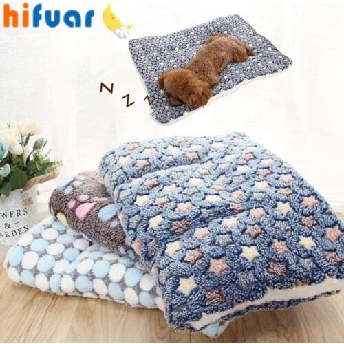 Sleeping Cover Pet Cat Bed Dog Bed Thickened Pet Soft Fleece Pad Blanket Bed Mat Cushion Home Portable Washable Rug Keep Warm