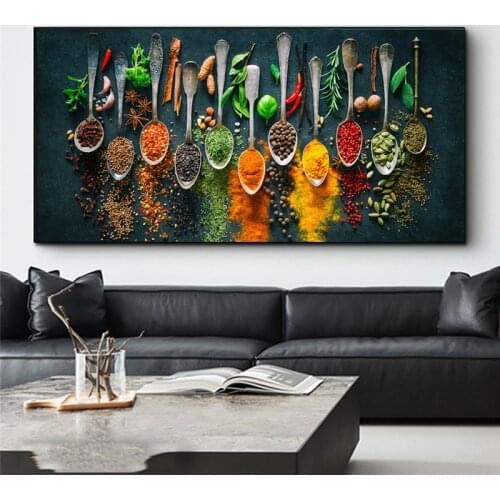 Herbs and Spices for Cooking Canvas Art Posters And Prints Kitchen theme Canvas Paintings On the Wall Art Pictures Cuadros Decor