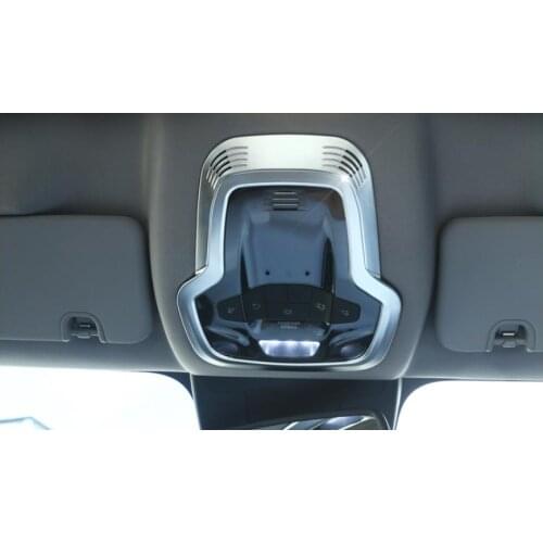 For Alfa Romeo Giulia Stelvio 2017 ABS Matte Chrome Interior Front Row Roof Reading Lamp Frame Cover Trim 1pcs