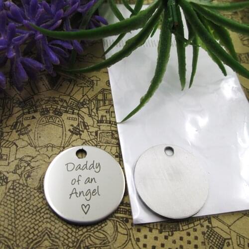 10pcs--"daddy of an angel"stainless steel charms 5 styles for choosing DIY Charms for necklace bracelets