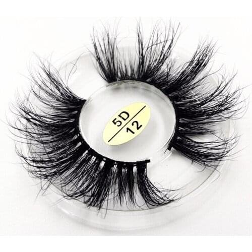 25mm 5D 12 Fluffy Long Mink Lashes Natural Thick Eyelashes Wispies 6D Eyelashes Extension Makeup Full Volume 3D Mink Lashes