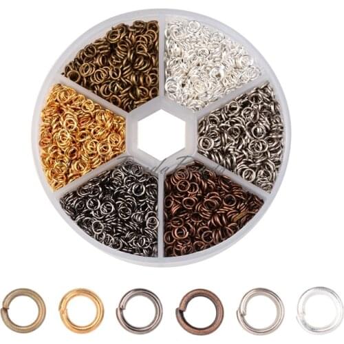4/5/6/7/8mm 6 Colors Iron split Jump Rings for Making Jewelry DIY Findings Accessories, Close but Unsoldered, Mixed Color