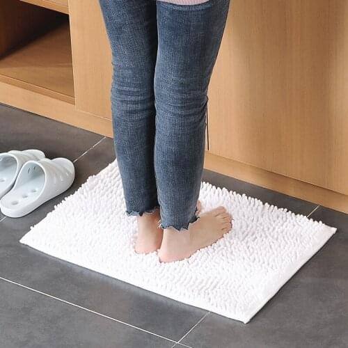 40*60cm Bathroom Carpet Chenille Long Hair Non-Slip Floor Rug Mat Door Carpet Washing Basin Bathtub Absorbent Foot Ultra Soft