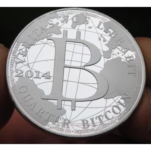 40mm 2014 QUARTER Physical Bitcoins Souvenir Coin MEDAL
