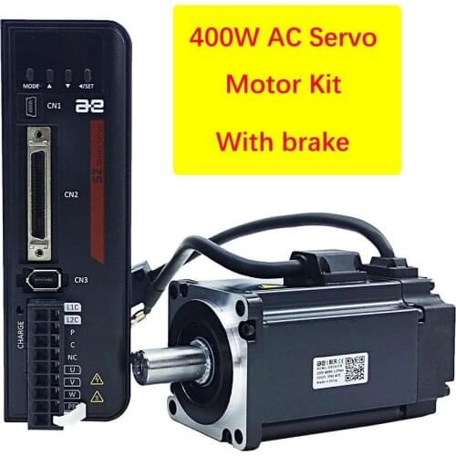 AC servo motor kit 220V 400W 1.27NM single-turn/multi-turn magnetic CNC milling machine servo kit with brake