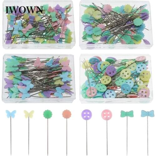 400pcs Flat Head Straight Pins Butterfly Flower Button Head Sewing Quilting Pin for DIY Craft Dressmaker Jewelry Decoration