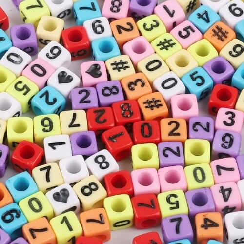 100Pcs 7mm Mixed Square Oval Shape Alphabet Letter Acrylic Beads Loose Beads for Diy Jewelry Making Diy Crafts Accessories