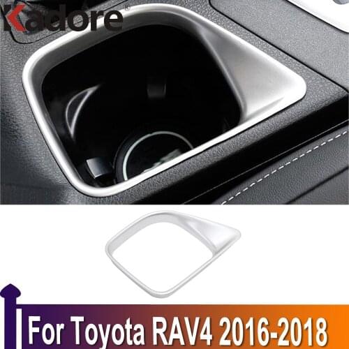 For Toyota RAV4 RAV 4 2016 2017 2018 ABS Matte Water Cup Holder Cover Bottle Organizer Placement Panel Car Interior Accessories