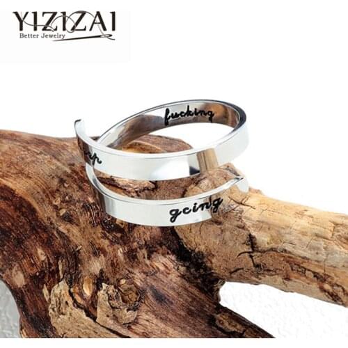 Design Titanium Steel Silver Plated Letter Girl Ring Women fashion Preferred Gifts Bridal Set Charm Rings Men Adjustable Jewelry