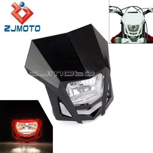 Black Motorcycle Dirt Bike 12v Headlight For Honda Yamaha Suzuki KLX XR CRF DRZ RMZ RM TW XT WR Off Road Head Lamp Fairing