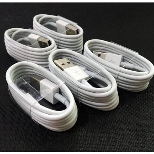 5 PCS 100 cm Length USB Cable For Apple iPhone X 5S 5C SE 6 6S 7 8 Plus 11 12 Pro XS Max XR Fast Charging Data Sync Line Charger