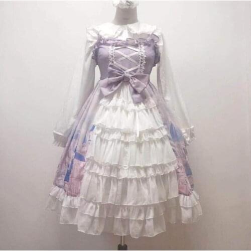 NONSAR Classical Lolita Dress Cake Cascading Cardigan Jsk For Woman Wedding Party Big Bow