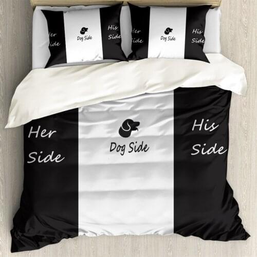 Upetstory Bedding Set 3Pcs/Set Trendy Her Side His Side Prints Couple Bed Pillowcase&Duvet Cover Sets Home Bed Textile Products