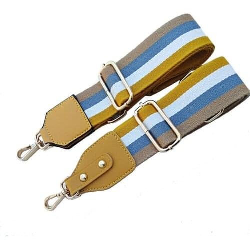 Fashion Colorful Striped Bag Wide Shoulder Strap Adjustable Shoulder Bag Shoulder Strap Women Bag Handbag Handles Accessories