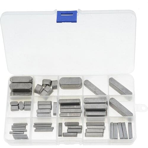 60PCS/Box Type A Round Ended Feather Key Parallel Drive Shaft Keys Set 3mm 5mm 6mm 8mm 10mm 12mm Hardware