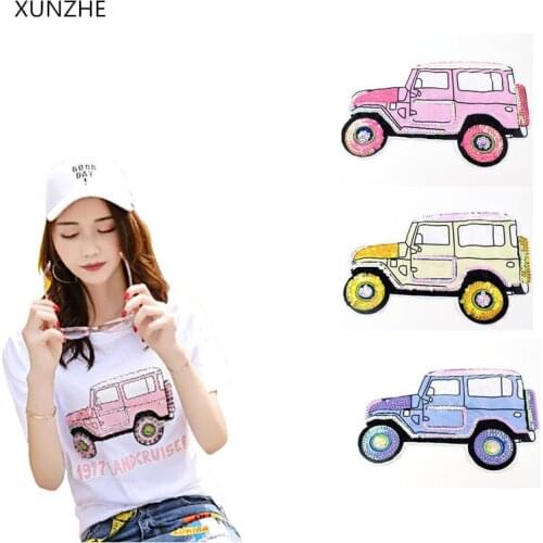 New Car Shape Cloth Paste Sewing Clothes Gun Patch Iron On Embroidery Patches Hotfix Applique Motifs Sew On Garment Stickers