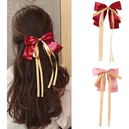 IFMIA New Oversized Big Bow Knot Hairgrip Barrette Hair Clip Ponytail Women Girls Elegant Headwear Hairpins Hair Accessories