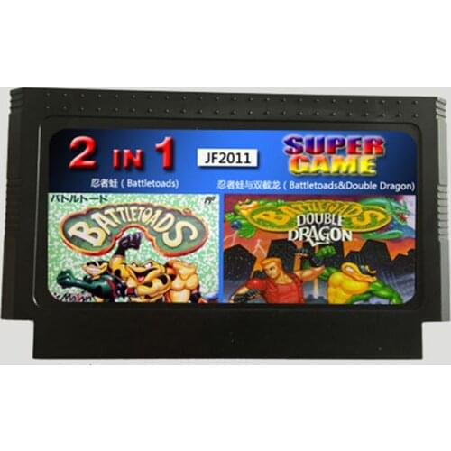 New Arrival Battletoads + Battletoads and Double Dragon 2 In 1 60 Pin Game Card For 8 Bit Subor Game Player