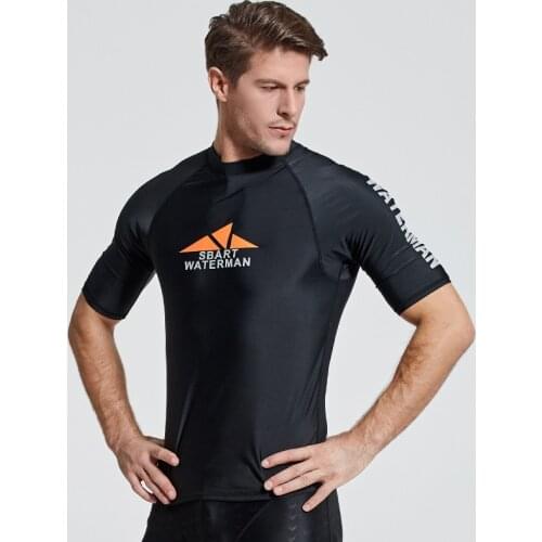 New Mens Surfing Wetsuit UV Protection Sunscreen Short-Sleeve Suit Quick-Drying Snorkeling Surfing T-Shirt To Prevent Jellyfish