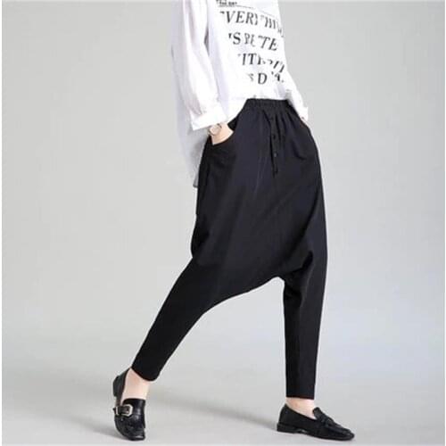 Original design of SAGGY harem pants, skinny jeans, skinny jeans, Korean pants, big crotch pants