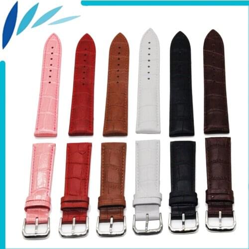 Genuine Leather Watch Band 12mm 14mm 16mm 17mm 18mm 19mm 20mm 21mm 22mm 24mm Strap Wrist Loop Belt Bracelet Black Brown Red