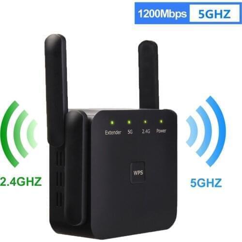 5Ghz Wireless WiFi Repeater 1200Mbps Router Wifi Booster Extender 2.4G 5G 802.11N Long Range Wi-Fi Signal Amplifier Repiter