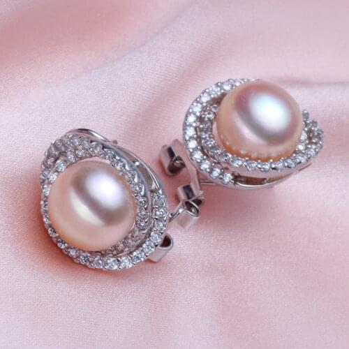 Set Natural south sea genuine pink or white perfect pearl earring pendant