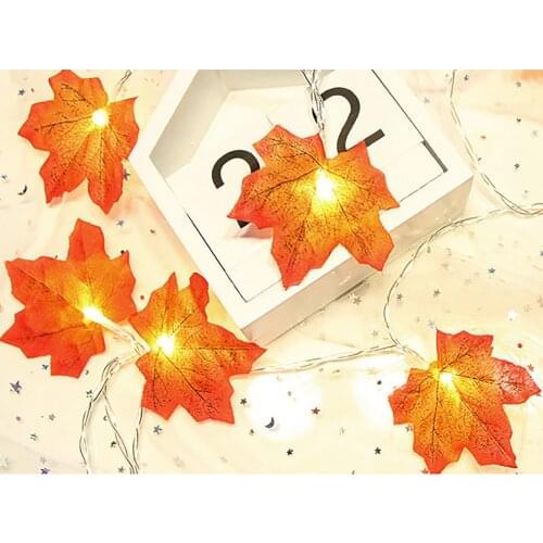 Decorative Lights Maple Leaves Thanksgiving Christmas Decoration LED Waterproof Energy Saving Orange Batteries Fashion Led Lamp