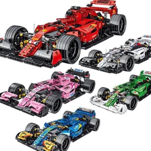 Technical Series Super Speed F1 Expert Famous Sport Car Building Blocks City Creator Racing Vehicle Model Bricks Toys Adult Gift