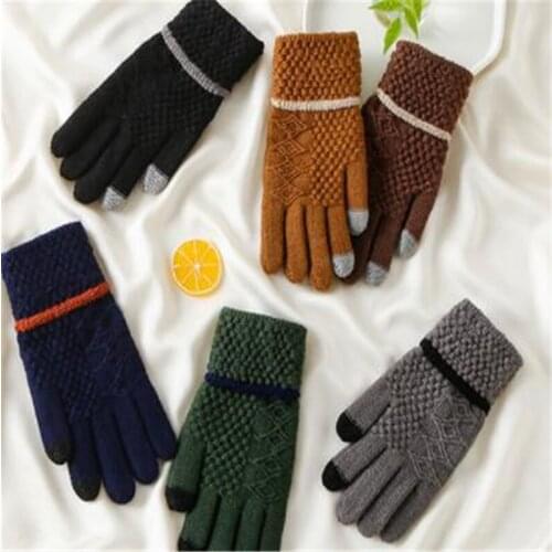Street source of the new winter 2019 outdoor man warm wool gloves men knitted gloves manufacturer ST-899