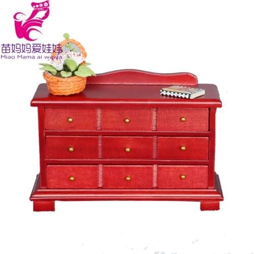 1/12 Doll house mini book room living room furniture accessories bookcase display European style cabinet with windows