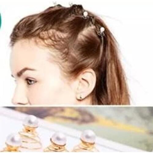 1PCSEuropean and American fine cute pearl hair accessories hairpin small plate made of rotary screw hairpin headdress