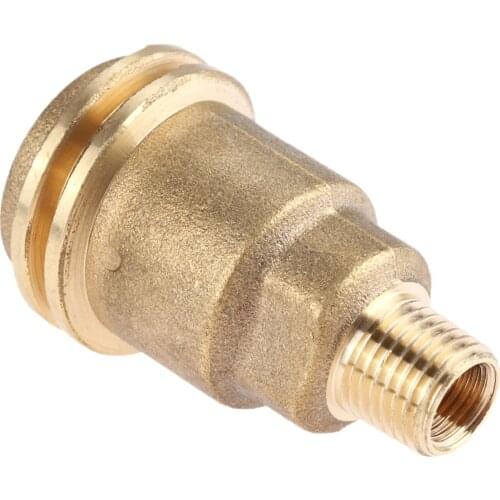1pc Solid Brass Propane Gas Pipe Thread Adapter(Male QCC-1 To 1/4inch- Male) QCC1/Type 1 Male POL Female Connection BBQ Stove