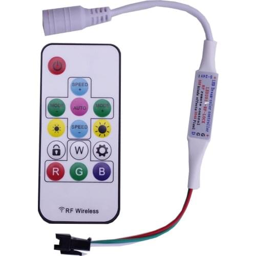 14 clés RF IR télécommande sans fil rgb LED de contrôle pour WS2811 WS2812B bande LED couleur numérique DC5V/12 v