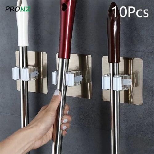 2/5/10Pcs Multi-purpose hook wall-mounted mop storage rack hanger bristle broom hanger hook kitchen bathroom powerful hook