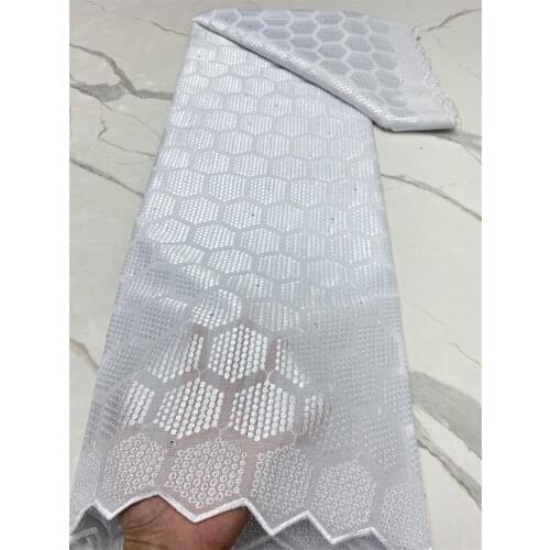2021 White African Dry Lace Fabric High Quality Nigerian Swiss Voile Lace In Switzerland French Cotton Lace Fabric For Dress