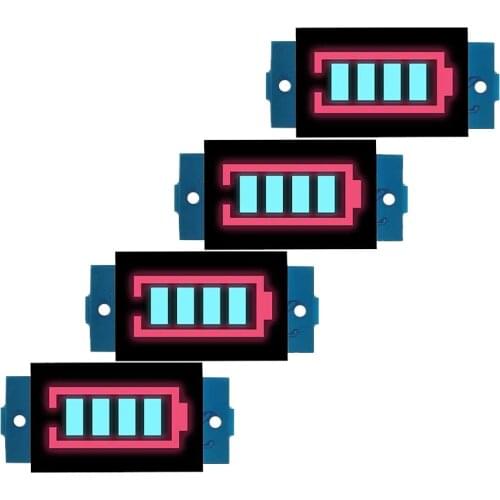 4 PCS 3S 3 Series Lithium Battery Capacity Indicator Module Lead-Acid Ni-MH 11.1V 12V 12.6V 4 Sections Blue LED Display Electric