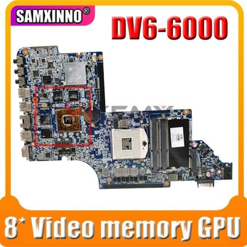 Akemy DV6-6000 motherboar 665341-001 For HP pavilion DV6 DV6T DV6-6000 original TEST MOTHERBOARD 8* Video memory GPU