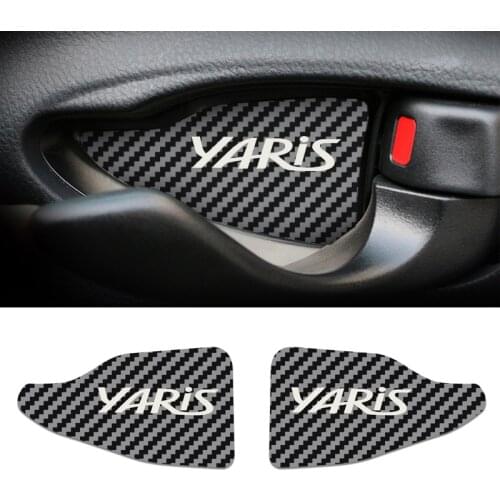 For Toyota yaris accessories car styling carbon fiber car interior door handle ornament sticker