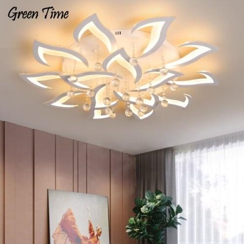 White Modern Led Chandelier Home Light Living room Dining room Bedroom Ceiling Mount Chandelier Lighting Lamp Fixtures 110V 220V