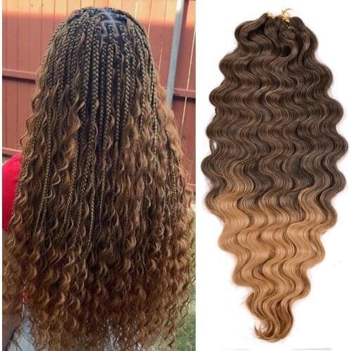 DinDong 3X Body Wave Synthetic Hair Pre-feathered Hybrid Wave Box Braids Bulk Braiding Hair Extensions 28 inch