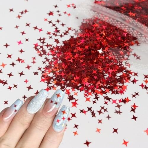 4 Packs/Set Holographic Starlight Sequins Nail Art Decorations Professional Manicure Supplies for DIY Shiny Gel Manicure Design