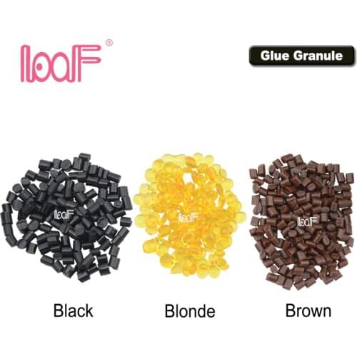 LOOF 100gram keratin glue granule/beads/grain for pre-bonded human hair extension hot glue sticks diy 3 colors available