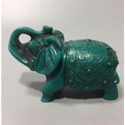 China imitation turquoise elephant small crafts statue