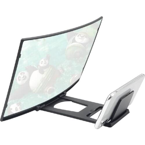 L6 12inch Curved Screen Magnifier for Mobile Phone HD Screen Enlarger Videos Movies Games Projector with Foldable Phone Stand