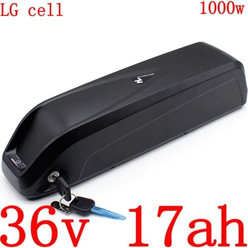 36V 10AH 13AH 17AH Lithium Battery 36V 250W 350W 500W 1000W Ebike Battery 36V 17AH Electric Bike Battery Use LG Cell+2A Charger