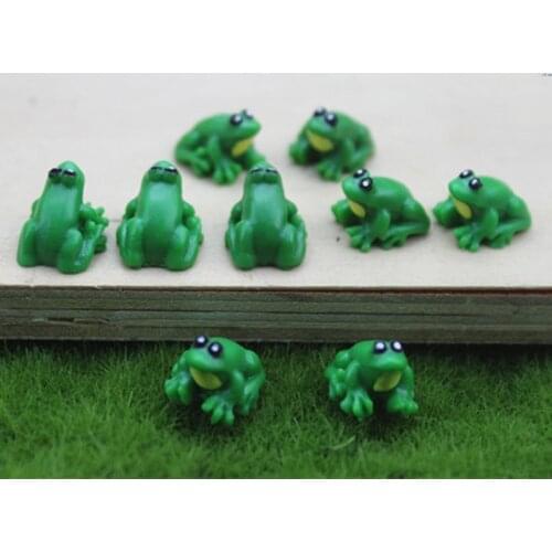 10pcs Mini Frog Figurines Miniatures Garden Decoration Home Resin Little Green Frog 1:12 Doll House Accessories